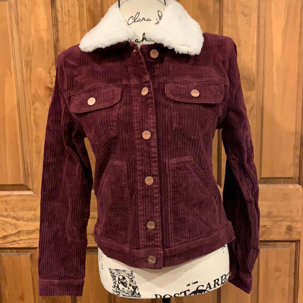 Dear John Alyssa cropped corded jacket mulberry